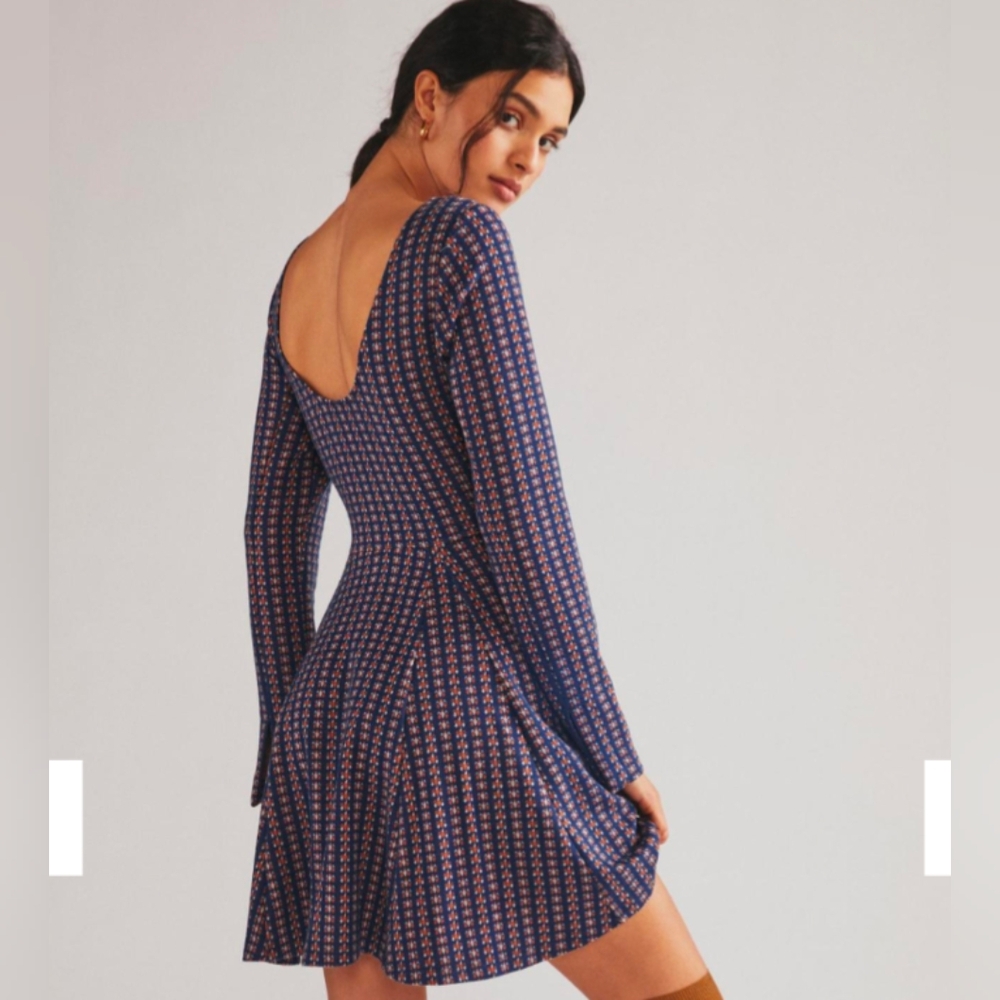 Jacquard A-Line Sweater Mini Dress XXS New with Tags